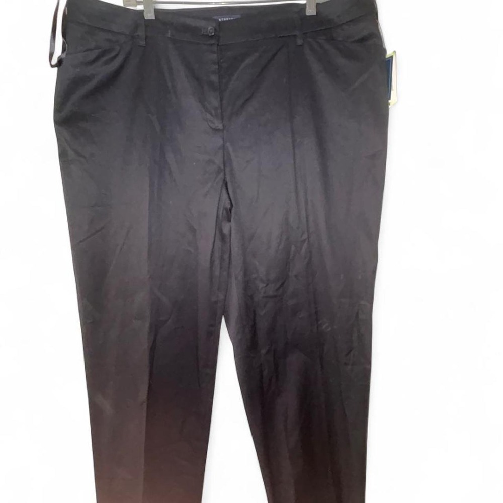 Jones New York Womens 18W Black Stretch Dress Pants Plus Size Trousers NWT